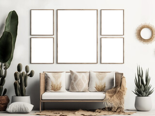 Blank Frame Mockup, Boho Style Frame Template Mockup