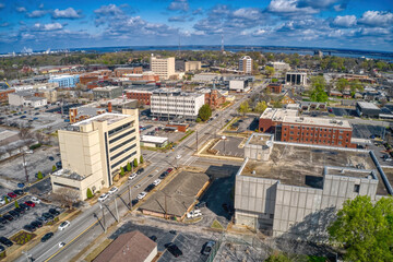 Aerial View of Decatur, Alabama during Spring