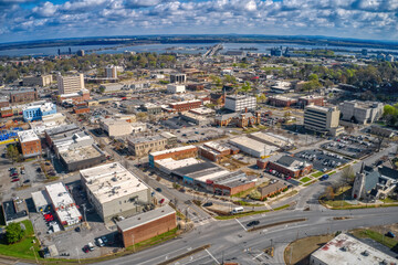 Aerial View of Decatur, Alabama during Spring