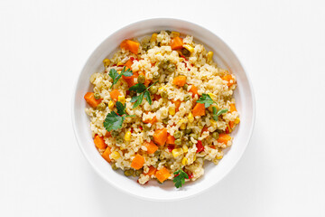 Bulgur with vegetables and fresh parsley