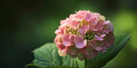 Beautiful Pink flowers on blurred background. Generative Ai.