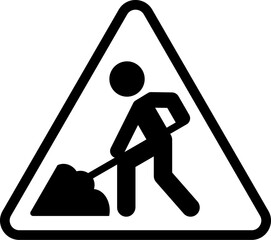 Construction ahead sign icon, Traffic sign vector illustration