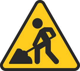 Construction ahead sign icon, Traffic sign vector illustration - 588016489