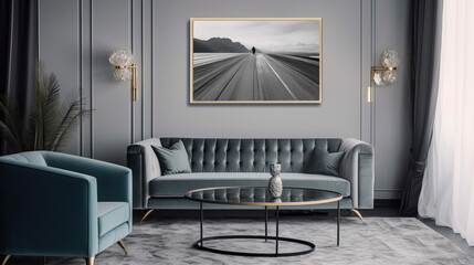 Interior Design in Chic Modern Luxury Aesthetics Style with Premium Materials - Generative AI