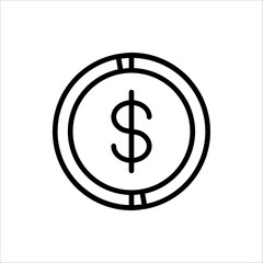 Money Icon Vector. Payment system. Money icon for design and web. Coins and Dollar cent Sign isolated on white background. vector illustration