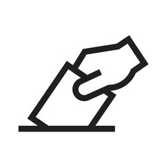 Hand voting ballot box icon, Election Vote concept, Silhouette design for web site, logo, app, UI, Vector illustration