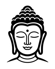 buddha head icon - obrazy, fototapety, plakaty