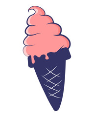 ice cream cone. Ice cream with different flavors. vector illustration	