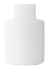 Clean blank white plastic bottle isolated on transparent background