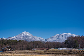 八ヶ岳,山, 風景, 空, 自然, 山, 雪, 雲, 景色, 冬, 全景, 日の出, 太陽, ヒル, 頂点, 低地, モーニング, かすみ, 旅行, 寒い, 青, 光景
