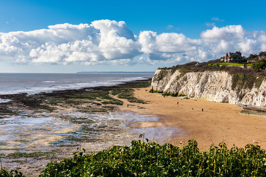 Dumpton Bay  beach between Broadstairs and Ramsgate in Kent, England on a lovely spring sunny day