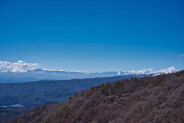 山, 風景, 空, 自然, 山, 雪, 雲, 景色, 冬, 全景, 日の出, 太陽, ヒル, 頂点, 低地, モーニング, かすみ, 旅行, 寒い, 青, 光景