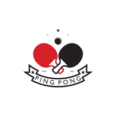 simple table tennis logo, ping pong creative logo template. sports games, clubs, tournaments and championships. vector