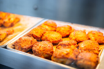 Deep fry crispy chicken thigh