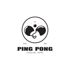 simple table tennis logo, ping pong creative logo template. sports games, clubs, tournaments and championships. vector