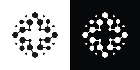 logo design medical and connection icon technology vector illustration