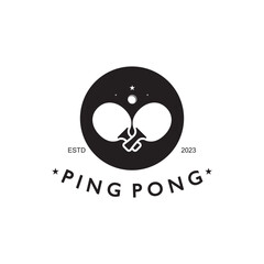 simple table tennis logo, ping pong creative logo template. sports games, clubs, tournaments and championships. vector