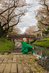 woman sitting on a bench
