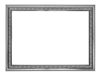 silver picture frame isolated