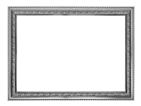 silver picture frame isolated