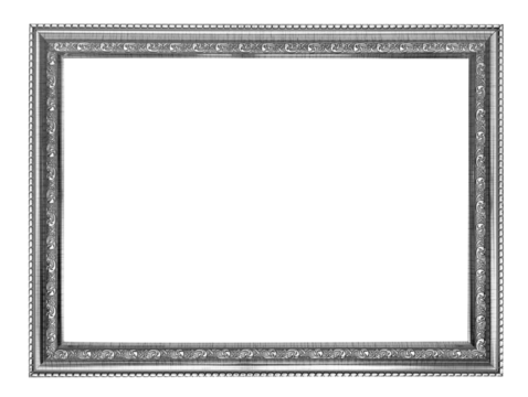 silver picture frame isolated