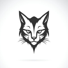 Vector of a cat head design on black background. Pet. Animals.