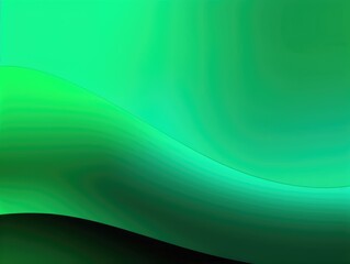 Green wave and line abstract background. Generative AI