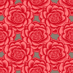 Seamless pattern of decorative roses. Vector stock illustration eps10.