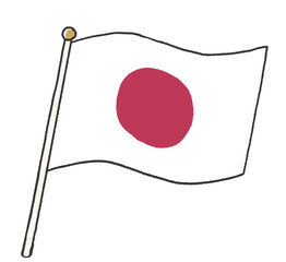 子供が手書きしたような日本の国旗のイラスト