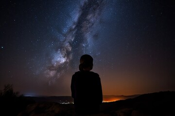 A Girl's Astronomical Adventure: Watching the Night Sky and Unveiling the Galaxy's Beauty: Generative AI