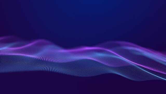 Abstract wave of musical sounds. Smooth information transfer. 3D rendering.