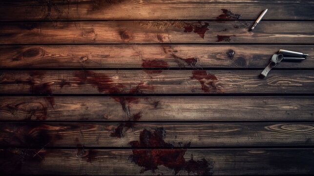Bloody crime scene, background, generative AI