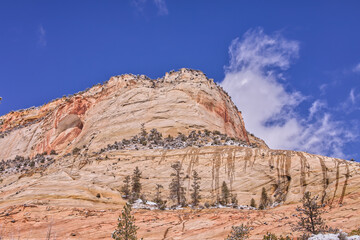 Zion National Park Landscape from Zion Canyon Scenic Drive During the Day