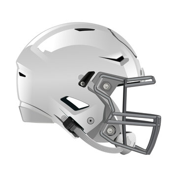 Vector realistic white helmet of the American Football team