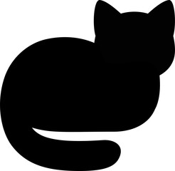 Cartoon black cat silhouette