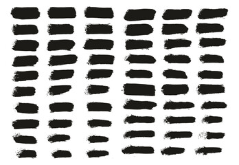 Round Sponge Thin Artist Brush Straight Lines High Detail Abstract Vector Background Set 