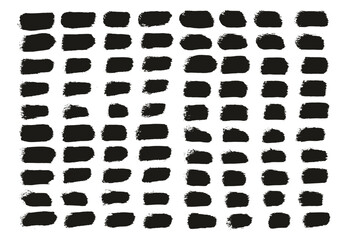 Round Sponge Thin Artist Brush Straight Lines High Detail Abstract Vector Background Set 