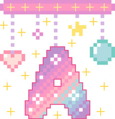 Cute Letter Pixel Art