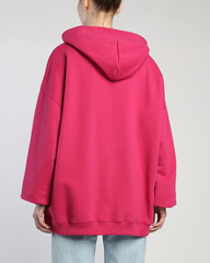 women's hoodie on the model on a white background isolated