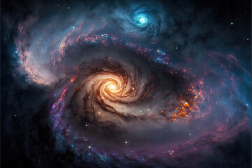 Obraz premium Spiral Galaxy. Space with stars generative AI background