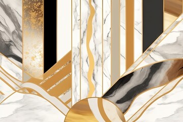 Arrière-plan art déco abstrait, motif géométrique minimaliste, incrustation de mosaïque moderne, texture d'agate de marbre et d'or, conception artistique de pierre artificielle, carrelage en marbre, i