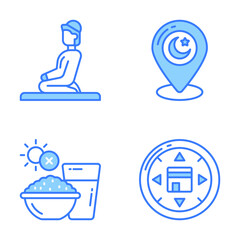 Carefully Crafted Ramadan and Eid al fitr related icons set, Modern style vector
