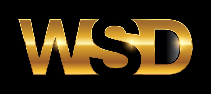 Golden Monogram Logo Initial Letters WSD