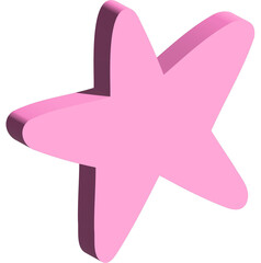 3d pink star