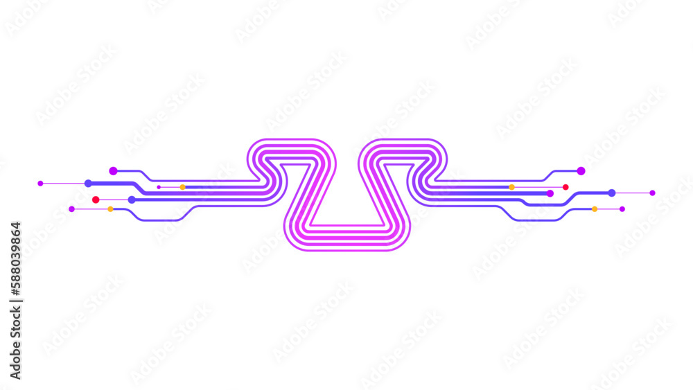 Poster digital data wave network elements abstract vector background