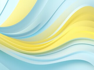 Obraz premium Blue and yellow wave abstract 3D background. Generative AI