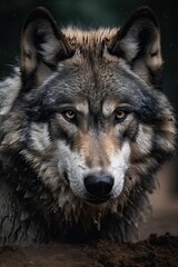 Grey Wolf Unleashed: Majestic Nature at its Fiercest: Generative AI