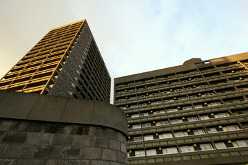 Bloc of council flats - morning light - Aberdeen - Grampian - Scotland - UK