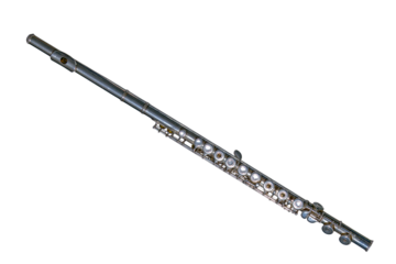 Transverse flute or or side-blown flute on white background