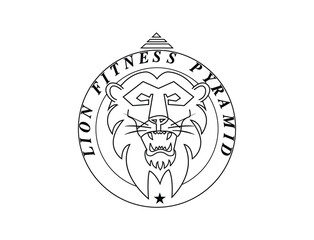 Sport strong bodybuilder lion, lion flexing bicep, illustration, logo for gym, fitness club